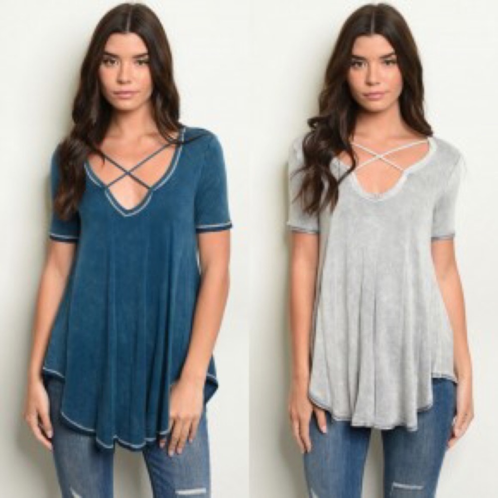 NWOT Blue v-neck top